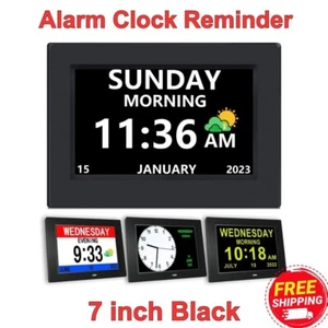 Digital Clock with Date and Day of Week for Elderly-12 Alarms Medication Remi... - Picture 1 of 6
