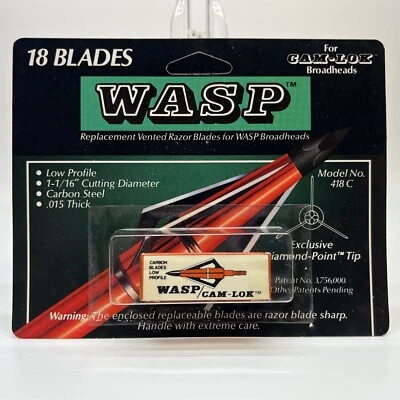 Nuevo WASP Para Cam-Lok Repuesto 18 Hojas Cabeza Ancha Modelo 418C Antiguo Stock Foto 1 de 3