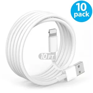 10 Pack USB Fast Charger Cable Cord For iPhone 14 13 12 11 Pro Max XR X 8 7 10FT - Picture 1 of 4