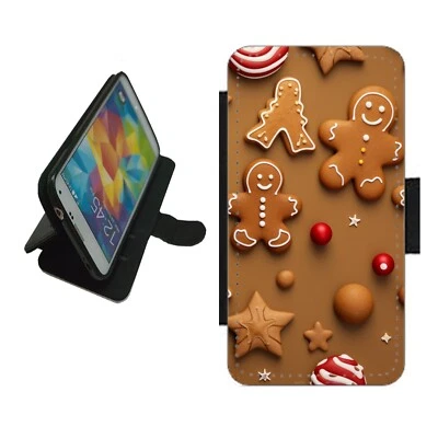 Gingerbread Man Phone Case Wallet flip cover For iPhone Samsung Pixel GING1 - Image 1 of 4