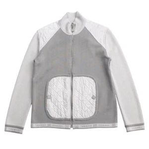 CHANEL Jacket Size 44 Sports Line 04A Knit Quilted Switching Zip-up Cardigan... - Picture 1 of 11