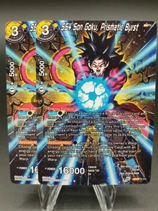 Lot de 2 : Ex SS4 Son Goku, Prismatic Burst EX19-35 DRAGON BALL SUPER CARD EN  - Imagen 1 de 2