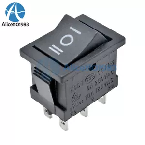 2PCS 6Pin DPDT ON-OFF-ON 3 Position Snap Boat Rocker Switch AC 6A/250V 10A/125V - Picture 1 of 7