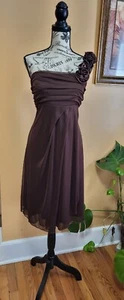Eureka One Shoulder Rosette Strap Empire Waist Brown Gown Size - Large - Picture 1 of 3