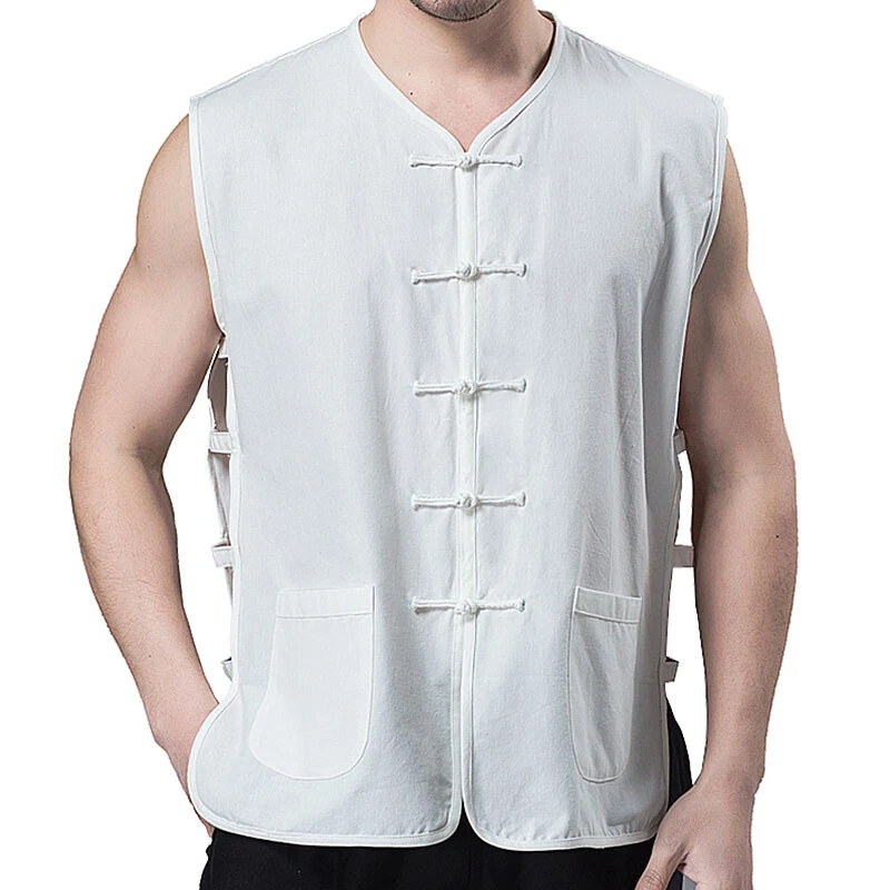 Chinese Kung Fu Tai Chi Vest Sleeveless Garment Martial Arts Wingchun Uniform - Image 1 of 4