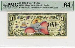 2005 $1 Disney Dollar Dumbo (No Bar Code) PMG 64 EPQ (DIS94) - Picture 1 of 2