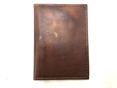 $75 Guess Hombre Cuero Marrón Delgado Doble Plegable Estuche de Identificación Foto 1 de 2