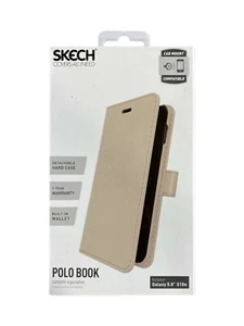 Skech Polo Book Wallet Credit Card Cover Detachable Case for Galaxy S10 - Black - Picture 1 of 9