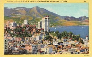 TARJETA POSTAL VINTAGE RUSSIAN HILL SKYLINE SAN FRANCISCO CA CALIFORNIA 1932 82423 S - Imagen 1 de 2