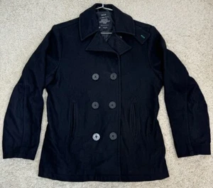 HUF Dirtbag Crew Men’s Hella Stoops Navy Wool Peacoat Size M Lined Classic READ - Picture 1 of 11
