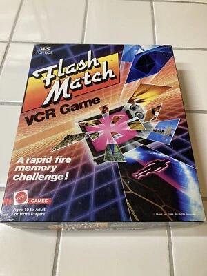 Vintage 1986 MATTEL FLASH MATCH VHS / VCR ~ Rapid Fire Memory Card Game  - Image 1 of 4