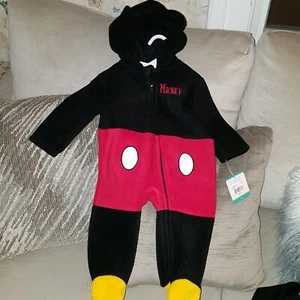 Disney Mickey Mouse fleece 6/9M one piece outerwear or use as costume RK - Picture 1 of 2