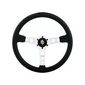 MOMO Prototipo 350MM Steering Wheel Black Leather Brushed Aluminum New - Bild 1 von 2