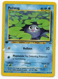 Poliwag - 62/78 - Neo Discovery - 1st Edition - Damaged - Picture 1 of 3