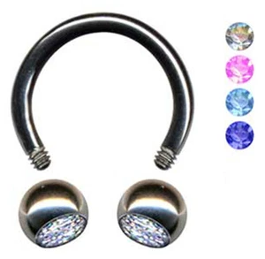 PIERCINGO® HUFEISEN TITAN ZIRKONIA SEPTUM LIPPE INTIM OHR BRUST NASE RING - Bild 1 von 1