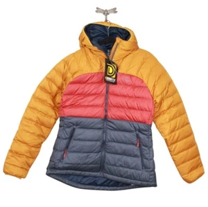 Chaqueta con Capucha LL Bean Bean's Down Bloques de Color Azul Marino Brillante Talla Mediana *DEFECTUOSA - Imagen 1 de 9