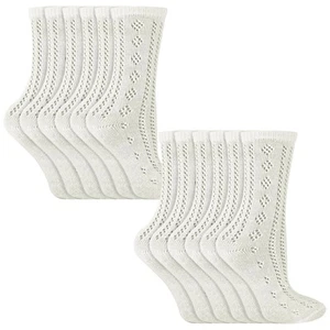 12 Pack Girls Cute Ankle Pelerine School Socks - Picture 1 of 1