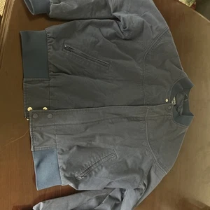 Vintage Knightsbridge Harrington Canvas Bomber Jacket Lined Blue Mens L - Picture 1 of 6