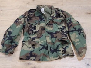 Vintage 80s M65 Field Jacket M Reg Woodland Camo Made In USA by ALPHA INDUSTRIES - Bild 1 von 13