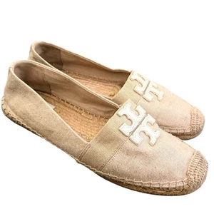 Tory Burch Weston Espadrille-Flats Metallic Gold Slipper Schuhe Größe 8,5 Canvas - Bild 1 von 16
