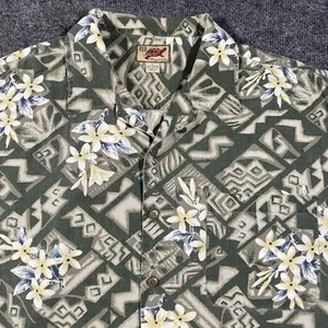 Vintage 90s Red Turtle Geometric Hawaiian Camp Shirt Mens Large Loop Collar - Imagen 1 de 7