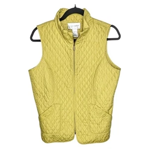 Sport Savvy Quilted Vest Light Weight Olive Green Womens sz S Classic Preppy - Picture 1 of 5
