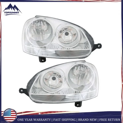 Faros de lente cromados transparentes izquierda+derecha para Volkswagen Rabbit 06-09, Jetta 2005-2010 Foto 1 de 4