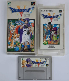 Dragon Quest 5 V - save battery tested US ship CIB boxed Japan Super Famicom SFC