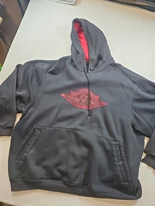 Vintage Air Jordan Hoodie Sweatshirt Black Red  Men’s 3XL "FLAWS" - Picture 1 of 17