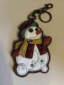 CHALA Schneemann Schlüsselanhänger Keyfob CHARM mit Geldbörse auf der Rückseite Kunstleder - Bild 1 von 6