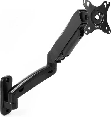 VIVO Height Adjustable Pneumatic Extended Arm Single Monitor Wall Mount FREE P&P - Image 1 of 4