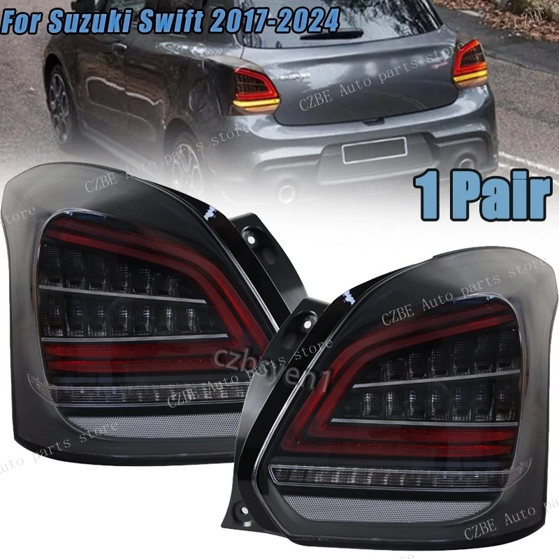 1 par de luces traseras LED para Suzuki Swift 2017-2024 lámpara de señal de giro dinámica ahumada Foto 1 de 4