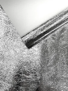 Crush Chrome Mirror Shiny Vinyl Leather PVC-Upholstery Craft Fabric Sold by Yd - Picture 1 of 3