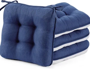 Esszimmerstuhl Kissen 4er Set Memory Foam 3,5" dick rutschfest marineblau - Bild 1 von 12