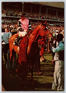 Tarjeta postal confirmada Steve Cauthen Churchill Downs ganador del Derby de Kentucky 1978 4x6 - Imagen 1 de 2