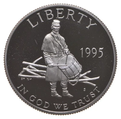 1995 Proof Civil War Drummer Boy Commemorative Half Dollar *6142 - Image 1 of 3