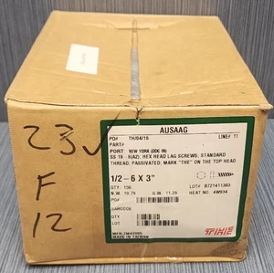 Lote de 150 x 1/2" x 3" THE pernos de retardo de cabeza hexagonal para madera - 18-8 SS rosca estándar - Imagen 1 de 2