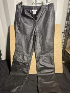 Vintage 90s Black, Real Leather Women’s High Waist Pants, Punk Emo. Sz 10 - Picture 1 of 3
