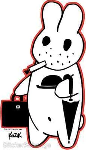 Busy Bunny STICKER Decal Kozik Poster Artist KZ36 - Picture 1 of 1