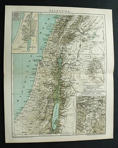 1893. Geo-Topographische Karte= Palästina = PALÄSTINA. ISRAEL - Hochland von Judäa - Bild 1 von 1