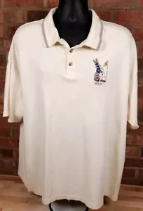 Bugs Looney Tunes 1999 Warner Bros Studio Maui Golf Polo Shirt Beige 2XL - Picture 1 of 6