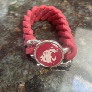 Washington State Cougars Expandable Bracelet With Mascot Charm (CA) - Picture 1 of 2