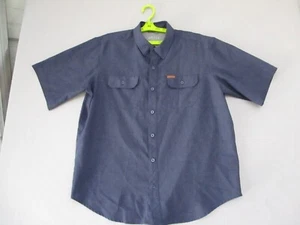 ORVIS MENS SZ XL SHIRT SHORT SLEEVE BUTTON UP BLUE DENIM LOOK OUTDOOR - Picture 1 of 10