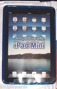 NEW BLUE JELLY TPU Plain Rubber Snap-on Skin Case Cover For Apple iPAD MINI - Picture 1 of 3