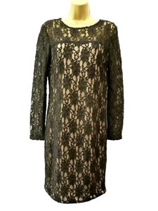 ZARA Ladies Size M 6 8 Black Lace Sexy Stretchy Fitted Bodycon Dress Party Club - Picture 1 of 9