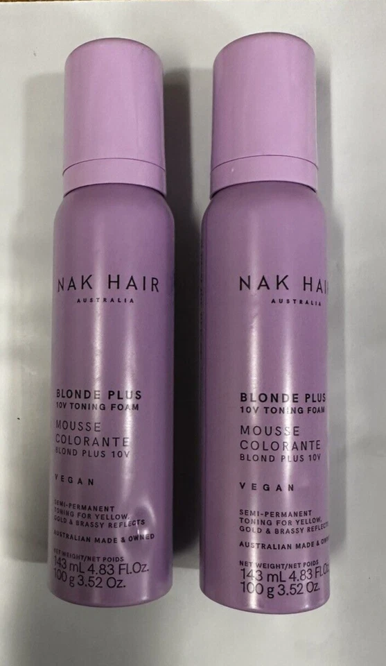 2 x Espuma Tonificadora NAK Cabello Rubio Plus 10V Foto 1 de 2