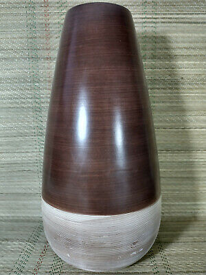 Brown & Grey 2 Tone Ceramic Vase - Teardrop Shape - 12 Inches Tall • 9€