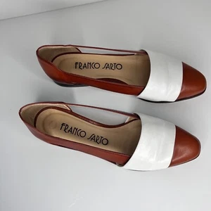 Franco Sarto Brown & White Women's 6.5M Flats Business Round Toe Made in Brazil - Picture 1 of 20
