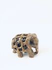 Vintage Carved Stone Elephant Small Charm Sculpture