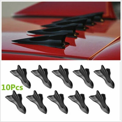 10 Piezas Universal Vortex Generador Aleta de Tiburón Jet Techo Trasero Alerón Difusor Foto 1 de 4